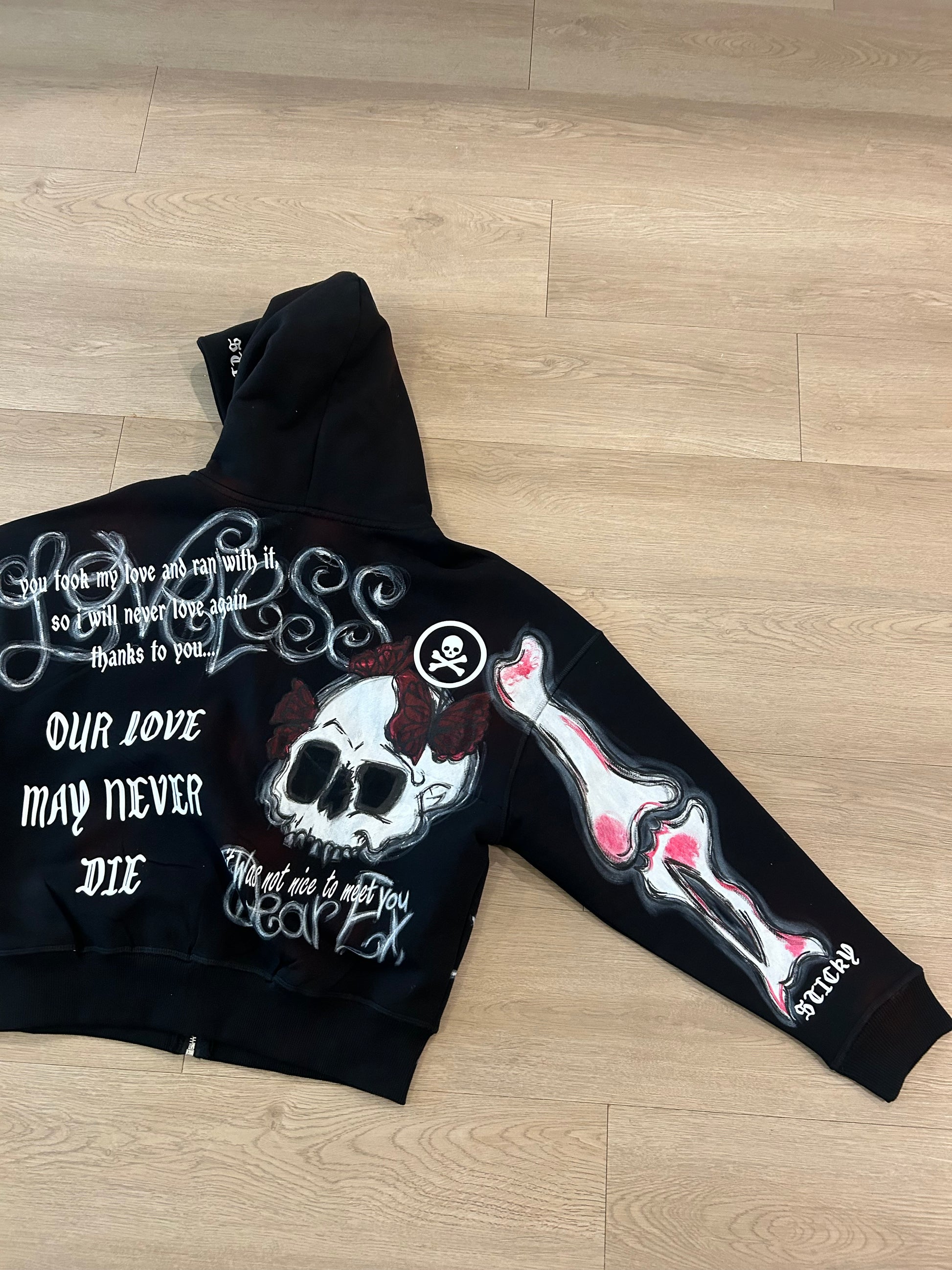 “Luv Kills Why Love” Zip Up