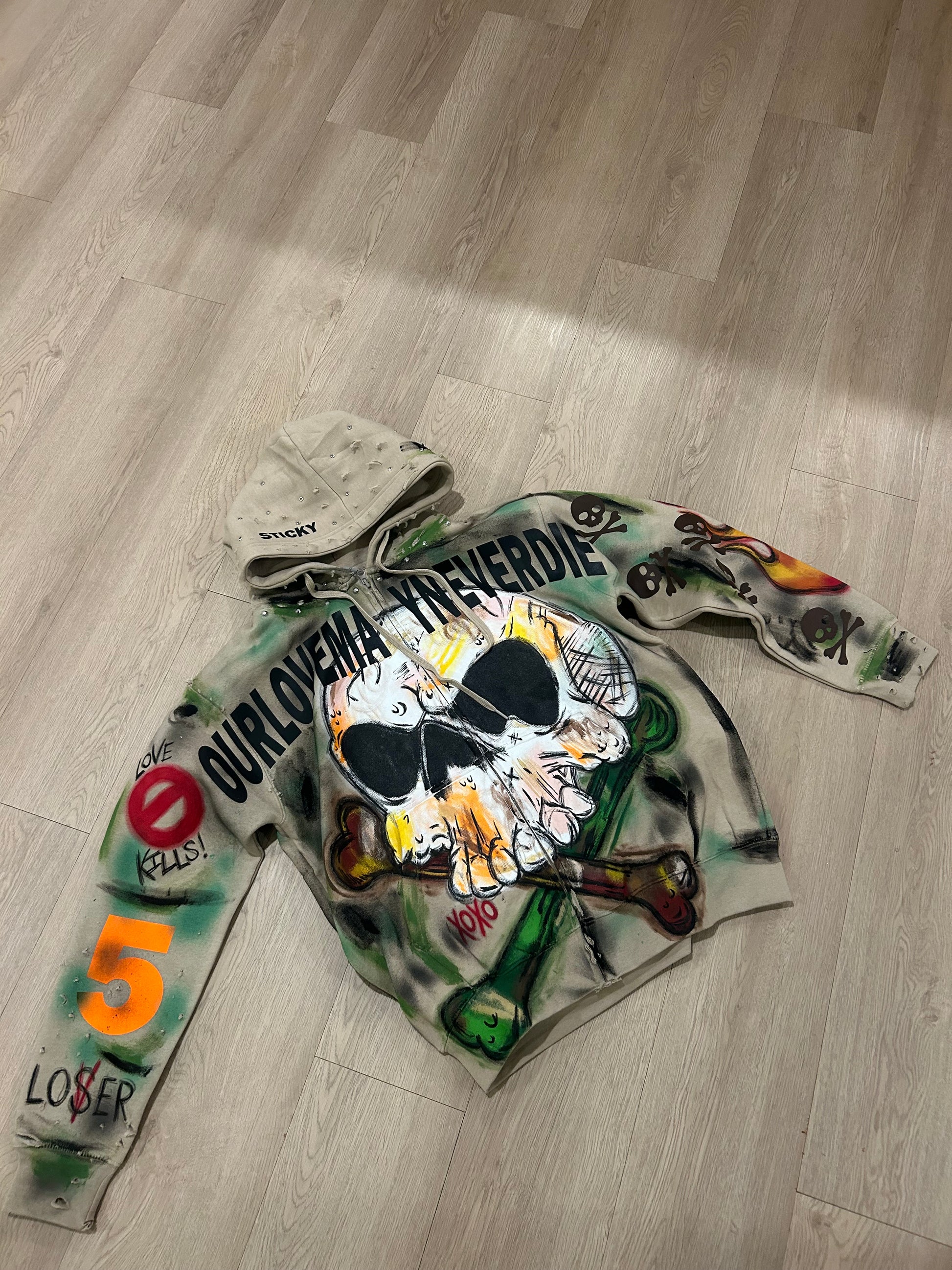 “OurLoveMayNeverDie” Zip Up
