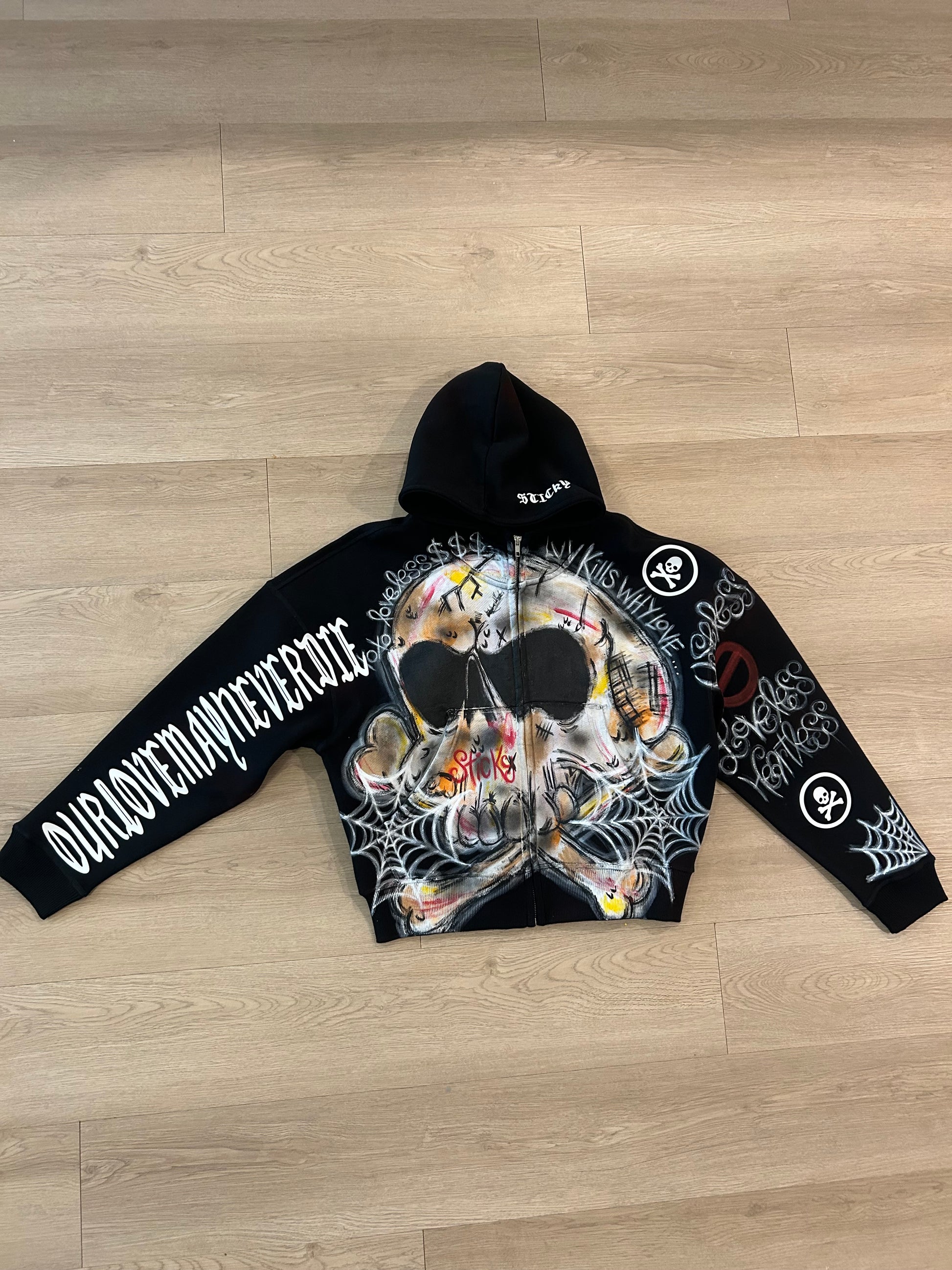 “Luv Kills Why Love” Zip Up