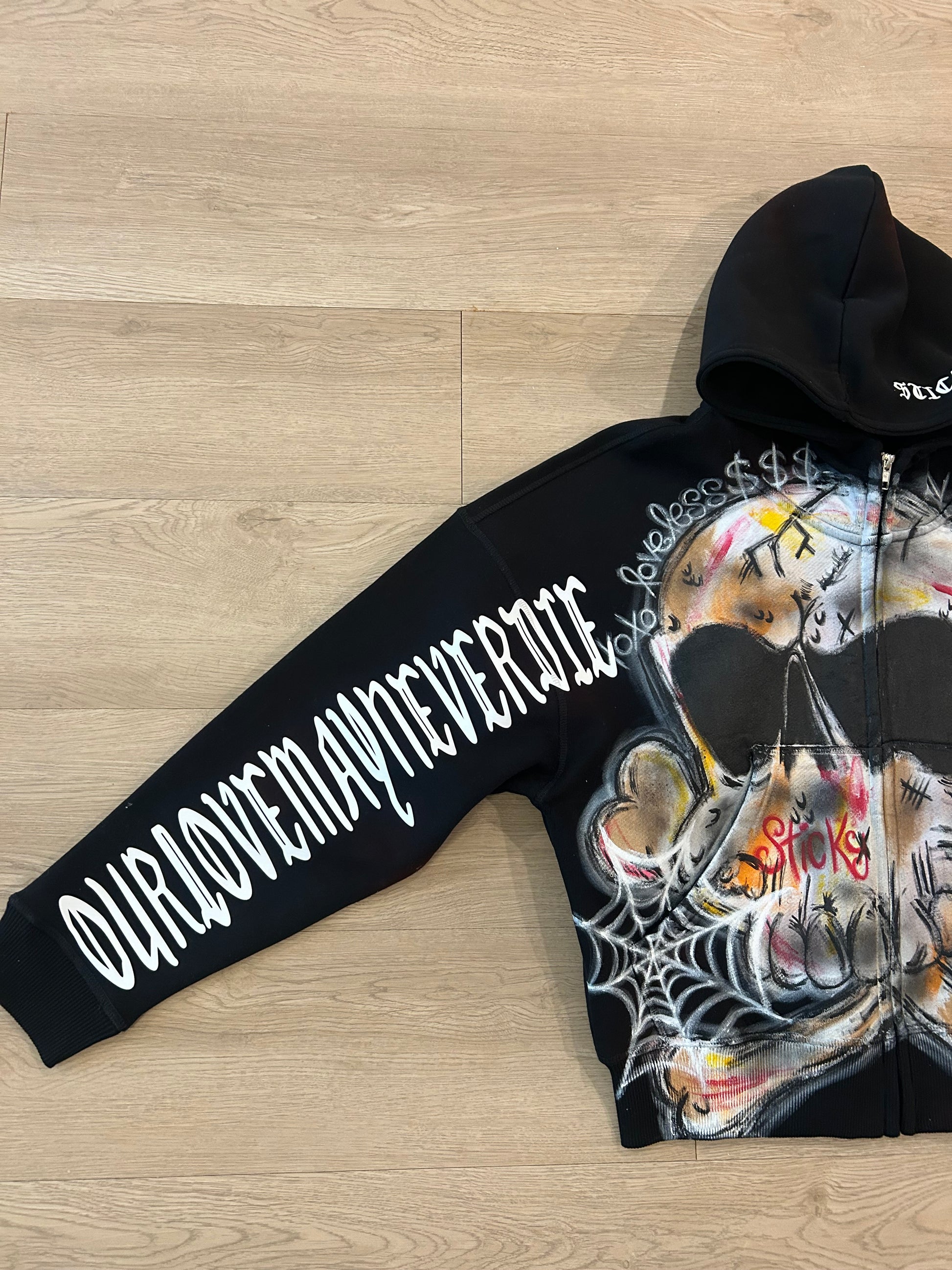 “Luv Kills Why Love” Zip Up